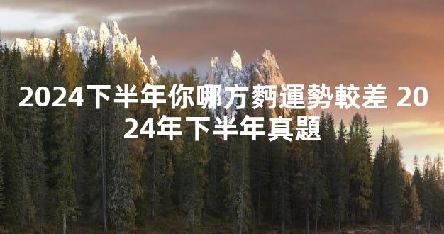 2024下半年你哪方麪運勢較差 2024年下半年真題